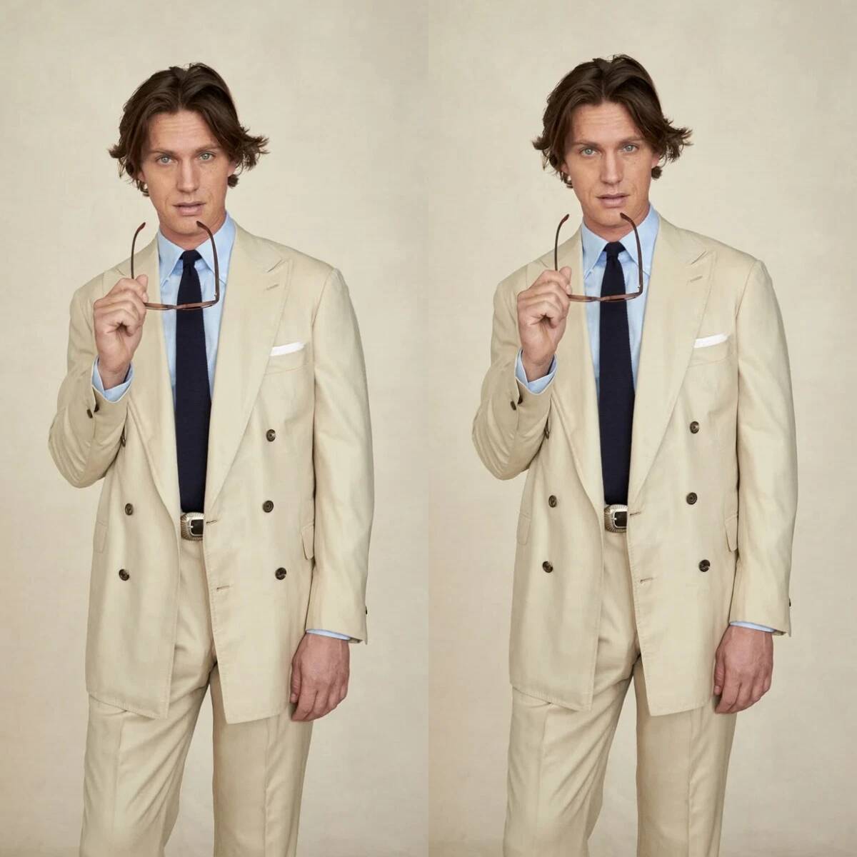 Tailored Trouser Wide - Completo da Uomo Beige a Doppio