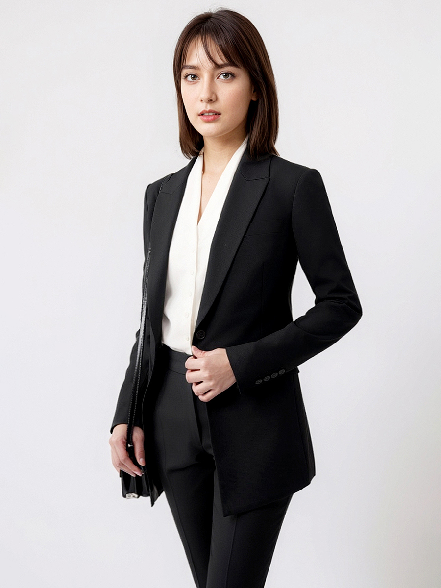 Women Formal Wear With Black Blazer - Abiti da donna Set Blazer Pant
