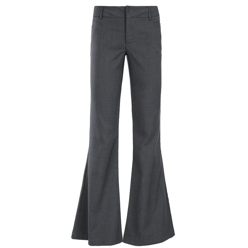 Tailored Trouser Wide - Pantaloni grigi a gamba larga micro