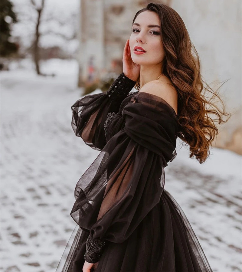 Women'S Gothic Formal Wear - Abiti da sposa neri gotici personalizzati