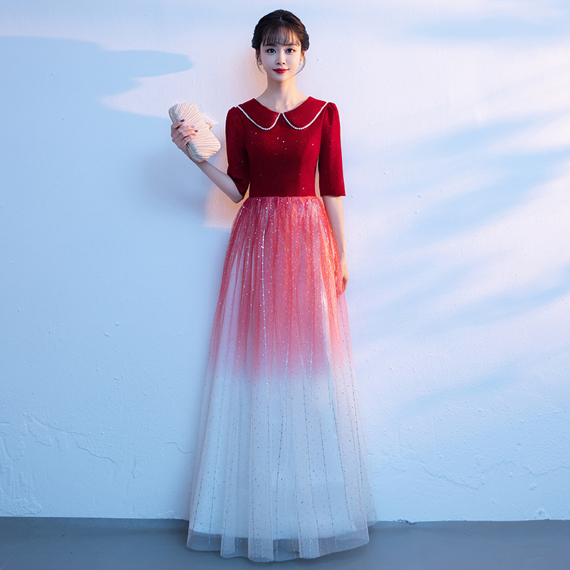 Women Formal Wear For Meeting - Abito da sera rosso elegante da