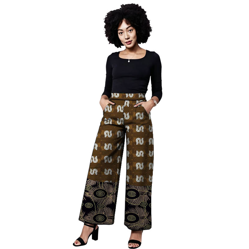 Tailored Trouser Wide - Completo Ankara da Donna, Pantaloni Patchwork