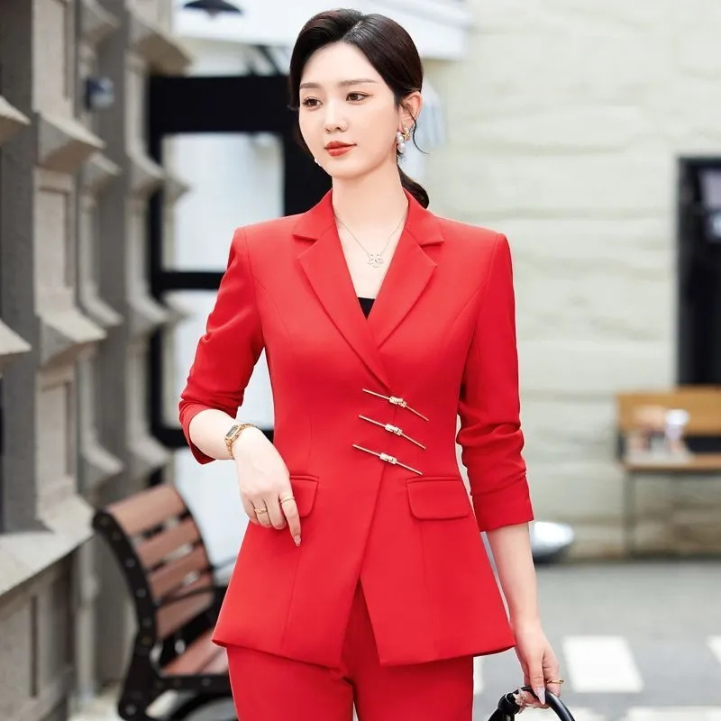 2025 Moda Bianco Rosso Nero Gi - Women Formal Wear With Black Blazer recensione e prezzo