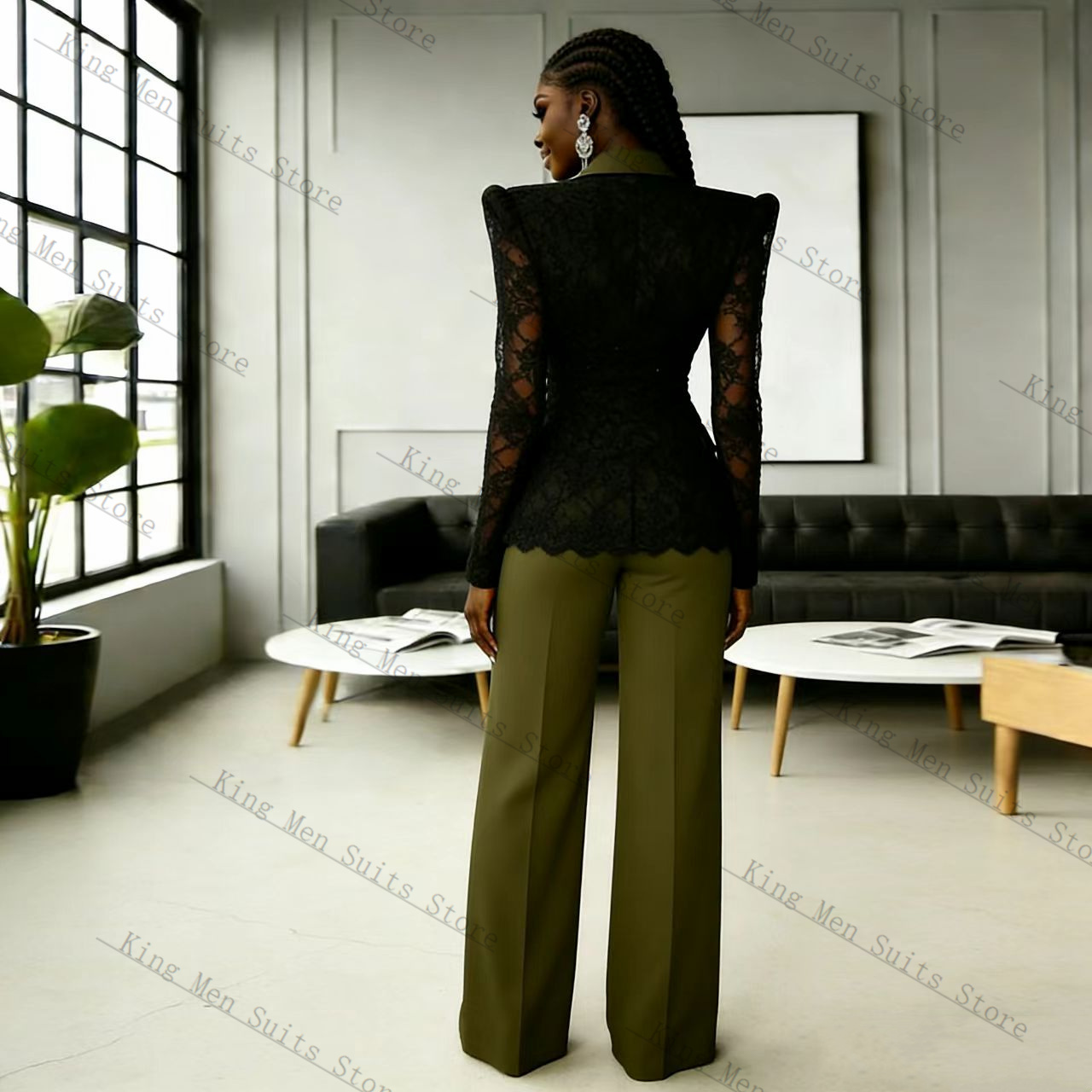 Completo da Donna Verde e Nero - Women Formal Wear With Black Blazer recensione e prezzo