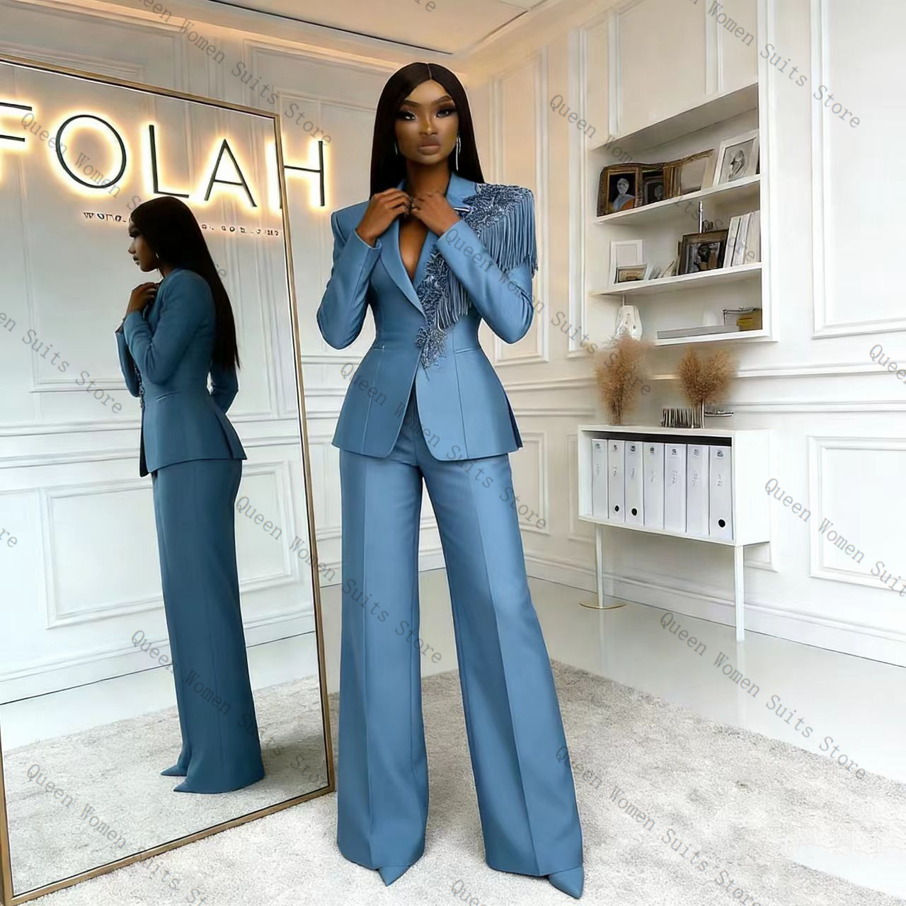 Completo da Donna Blu con Napp - Women'S Formal Wear For A Wedding recensione e prezzo