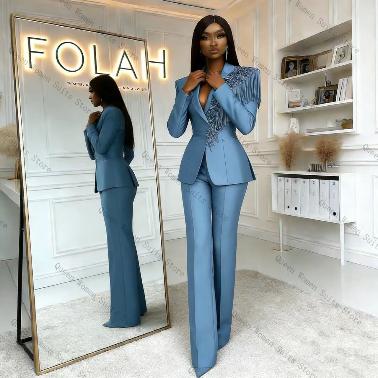 Completo da Donna Blu con Napp - Women'S Formal Wear For A Wedding recensione e prezzo
