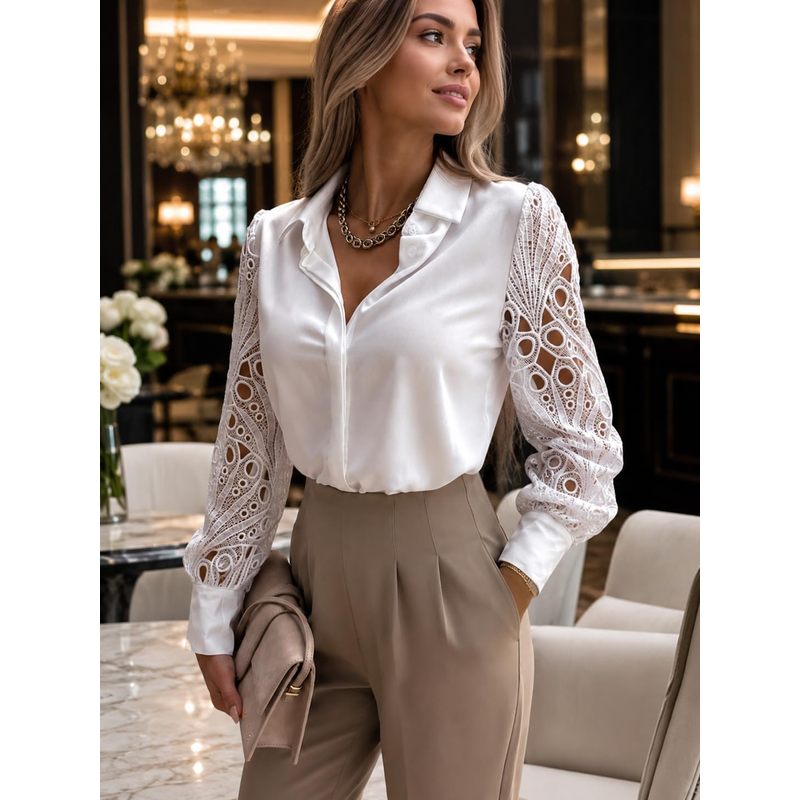 Camicetta in Raso con Bottoni  - Women Formal Wear For Meeting recensione e prezzo